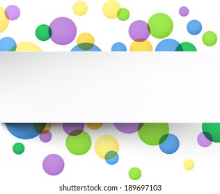 Vector illustration of white paper note over color background. Eps10.