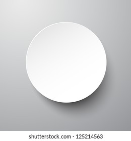 Vector illustration of white paper round bubble. Eps10.