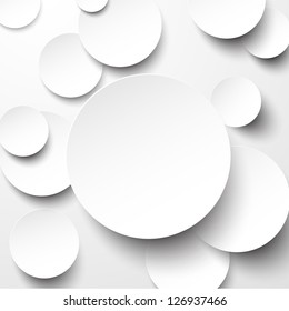 Vector illustration of white paper round notes. Eps10.
