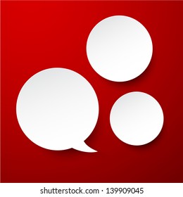 Vektorgrafik von Whitepaper Rundspange auf Rot. EPS10.