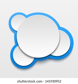 Vector illustration of white paper round bubble.
