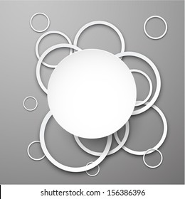 Vector illustration of white paper round notes. Eps10. 