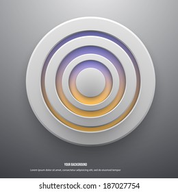 Vector illustration of white paper round notes.Design