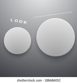 Vector illustration of white paper round notes.Design