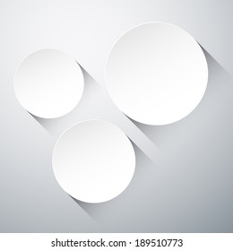 Vector illustration of white paper round notes. Eps10.