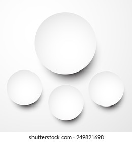 Ilustración vectorial de notas redondas de papel blanco. Eps10. 