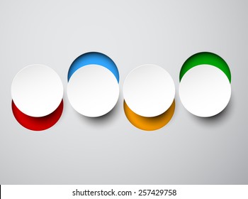 Vector illustration of white paper round bubbles. Infographics design. Eps10. 