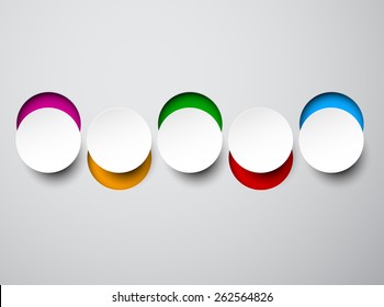Illustration vectorielle de bulles rondes en papier blanc. Conception infographique. Eps10. 