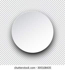 Vector illustration of white paper round speech bubble with shadow. Eps10.