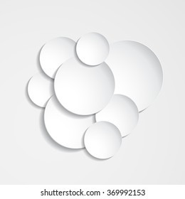 Vector illustration of white paper round circles notes. Eps10.