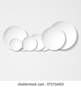 Vector illustration of white paper round circles notes, plate. Eps10.