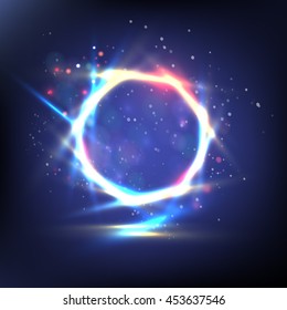 Vector illustration of white paper round bubble. Circle banner. Business