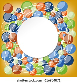 Vector illustration of white paper round speech bubble over colored background. 