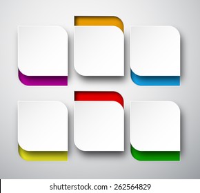 Ilustración vectorial de burbujas redondeadas de papel blanco. Diseño de infografías. Eps10. 