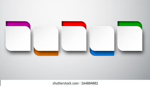 Vector illustration of white paper rounded bubbles. Infographics design. Eps10. 