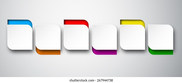 Ilustración vectorial de burbujas redondeadas de papel blanco. Diseño de infografías. Eps10. 