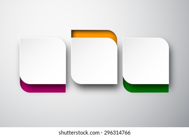 Ilustración vectorial de burbujas redondeadas de papel blanco. Diseño de infografías.Eps10.