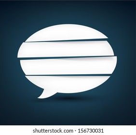 Ilustração vetorial de papel branco separado em quatro fatias da bolha de fala. Eps10 