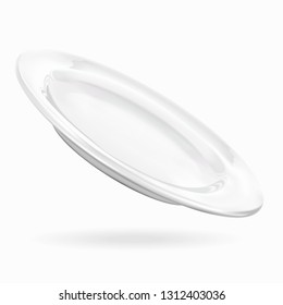 Vector illustration white plate on white background