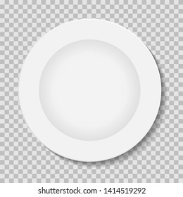 vector illustration of white plate on plaid background