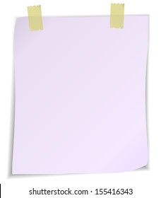 Vector illustration of white post it notes isolated on white background.