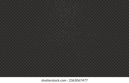 Vector Illustration of White Powder Explosion - Tiny Sugar Crystal Particles Scatter, Salt Flies, and Baking Flour from a Top View. Powdered Sugar Burst in White, Creating an Isolated Explosive Effect