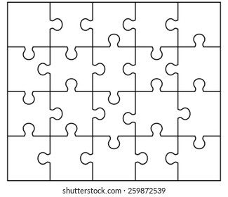 Vector illustration of white puzzle