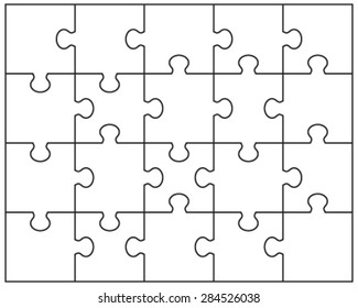 Vector illustration of white puzzle