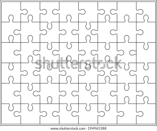 Vector Illustration White Puzzle Stock Vector (Royalty Free) 194965388 ...