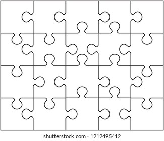 20 Jigsaw plantilla en blanco o: vector de stock (libre de regalías ...