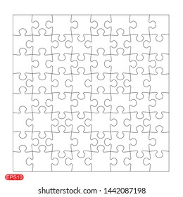 
Vector illustration of white puzzle, separate pieces
