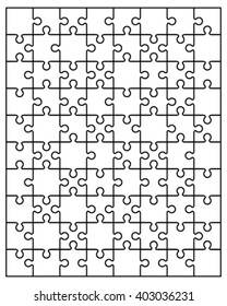 Vector illustration of white puzzle, separate pieces