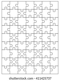 Vector illustration of white puzzle, separate pieces