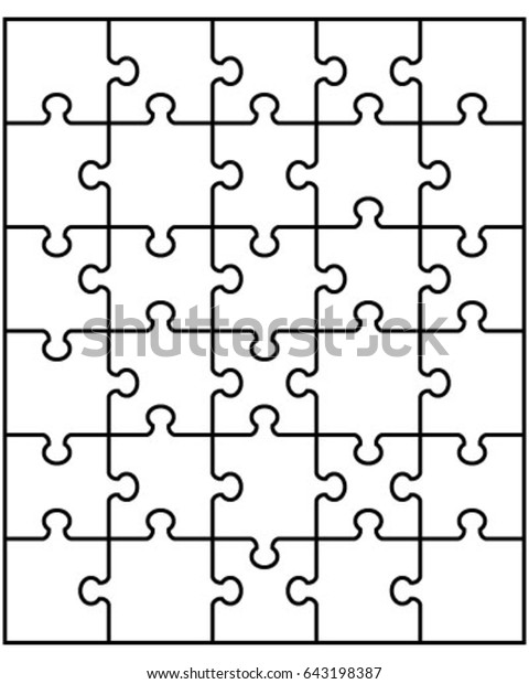 Vector Illustration White Puzzle Separate Parts Stock Vector Royalty Free 643198387