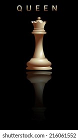 Vector illustration of a white queen chess piece