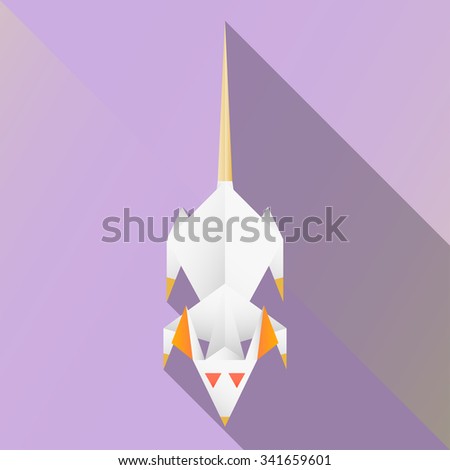 Vector illustration of a white rat with red eyes.