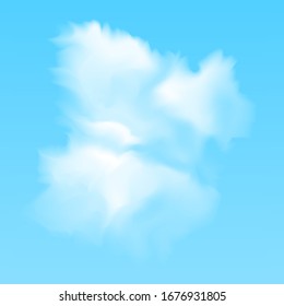 vector illustration of white realistic clouds on blue background