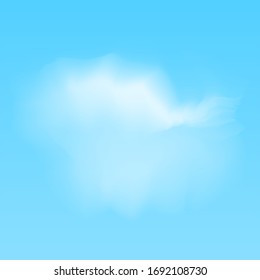 vector illustration of white realistic clouds on blue background