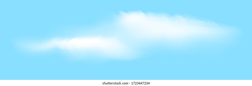 Vektorgrafik weißer realistischer Wolken auf blauem Hintergrund