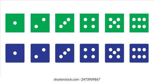 Vektorillustration von weißem realistischen Spiel Würfel-Symbol in Flugnähe isoliert auf Schreib-Hintergrund EPS10