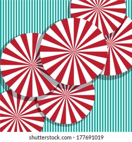 Vector illustration with white and red circles