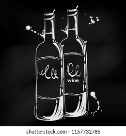 Vector illustration of white and red wine. Background for menu design, flyer, banner