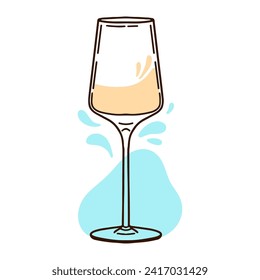 Ilustración vectorial de copas de vino blanco y rojo con un estilo de grabado a mano. Para logotipos, postales y empresas vitivinícolas