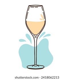 Vector illustration of a white and red wine glasses in hand drawn vintage engraving style. For logos, postcards and wine companies