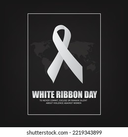 Vector Illustration of White Ribbon Day. Simple and Elegant Design