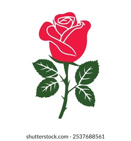 eine Vektorgrafik einer weißen Rose