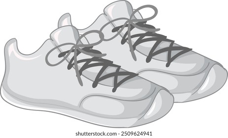 Vector illustration of white running shoes