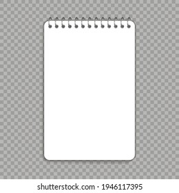 Vektorgrafik von weißem Schulpapier.Vektorgrafik einzeln auf weißem Hintergrund.Eps10.