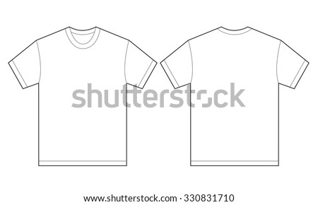 Vector illustration of white shirt, isolated front and back design template for men