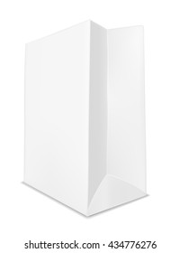 Vector illustration of white shopping paper bag.